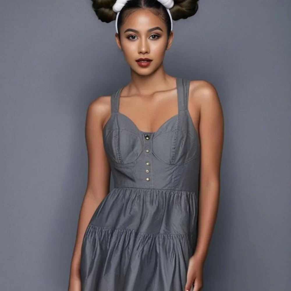 Bailey Blue Women‎ Size Medium Baby Blue Tiered Flowy Mini Dress